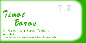 timot boros business card